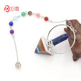 7 Chakra Pendulum Prism Pendant Reiki Healing Wicca Jewelry