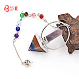 7 Chakra Pendulum Prism Pendant Reiki Healing Wicca Jewelry
