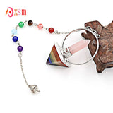 7 Chakra Pendulum Prism Pendant Reiki Healing Wicca Jewelry