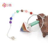 7 Chakra Pendulum Prism Pendant Reiki Healing Wicca Jewelry