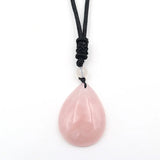 Rose Quartz Water Drop Pendant Tree of Life Necklace