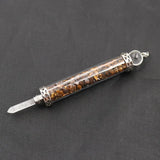 XSM Reiki Wand Scepter Pendant Spiritual Balance Chips Stone Bottle Crystal