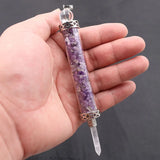 XSM Reiki Wand Scepter Pendant Spiritual Balance Chips Stone Bottle Crystal
