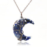 XSM Tree of Life Moon Pendant Necklace Reiki Healing Crystal Stone Jewelry