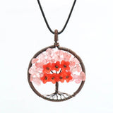 XSM Tree of Life Pendant Natural Gravel Chips Wire Winding Flower Jewelry Making