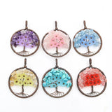 XSM Tree of Life Pendant Natural Gravel Chips Wire Winding Flower Jewelry Making
