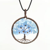 XSM Tree of Life Pendant Natural Gravel Chips Wire Winding Flower Jewelry Making