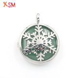 Snowflake Pattern Pendant Amethyst Red Stone Silver Locket Reiki Jewelry