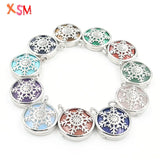 Snowflake Pattern Pendant Amethyst Red Stone Silver Locket Reiki Jewelry