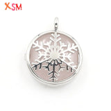 Snowflake Pattern Pendant Amethyst Red Stone Silver Locket Reiki Jewelry