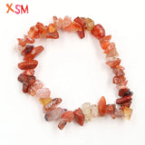 XSM 10 Pcs/Lot Gravel Bracelets Natural Stones Elastic Boho Charm Jewelry