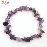 XSM 10 Pcs/Lot Gravel Bracelets Natural Stones Elastic Boho Charm Jewelry