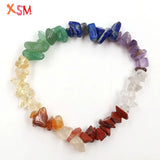 XSM 10 Pcs/Lot Gravel Bracelets Natural Stones Elastic Boho Charm Jewelry
