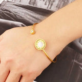 Double Shell Bracelets Bangles For Women Stainless Steel Jewelry