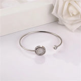 Double Shell Bracelets Bangles For Women Stainless Steel Jewelry