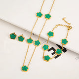 XUANYU Beimu Flower Jewelry Set for Women's Clover Plant Gift