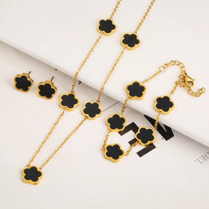 XUANYU Beimu Flower Jewelry Set for Women's Clover Plant Gift