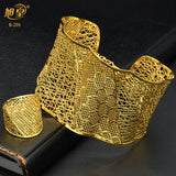 Dubai Plated Bangles With Ring Nigerian Wedding Party Bracelet