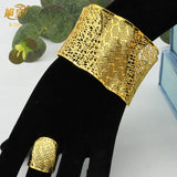 Dubai Plated Bangles With Ring Nigerian Wedding Party Bracelet