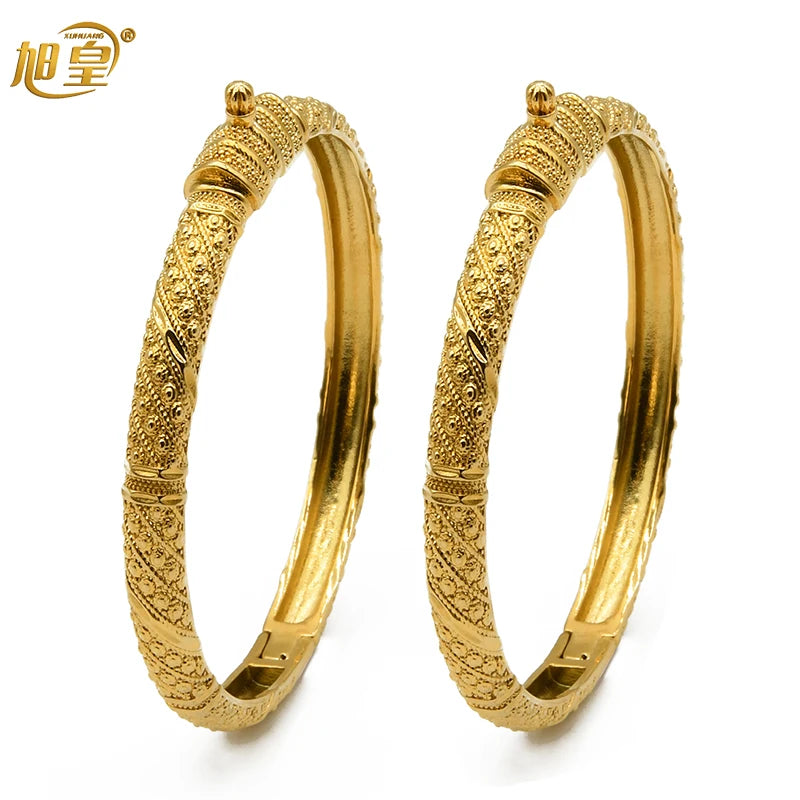 2Pcs/lot Dubai Bangles Bracelet Indian Bridal Wedding Women Charm Bangles