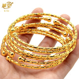 4PCS Dubai Plated Jewelry Bangle Bracelet For Women African Jewelry