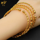 4PCS Dubai Plated Jewelry Bangle Bracelet For Women African Jewelry