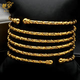 4PCS Dubai Plated Jewelry Bangle Bracelet For Women African Jewelry