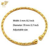 4PCS Dubai Plated Jewelry Bangle Bracelet For Women African Jewelry