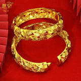 African Copper Bangles Bracelet Hawaiian Women 24K Plated Jewelry