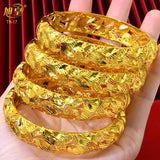 African Copper Bangles Bracelet Hawaiian Women 24K Plated Jewelry