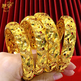 African Copper Bangles Bracelet Hawaiian Women 24K Plated Jewelry