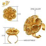 African Plated Resizable Rings For Women Dubai Arabic Wedding Anniversary Jewelr