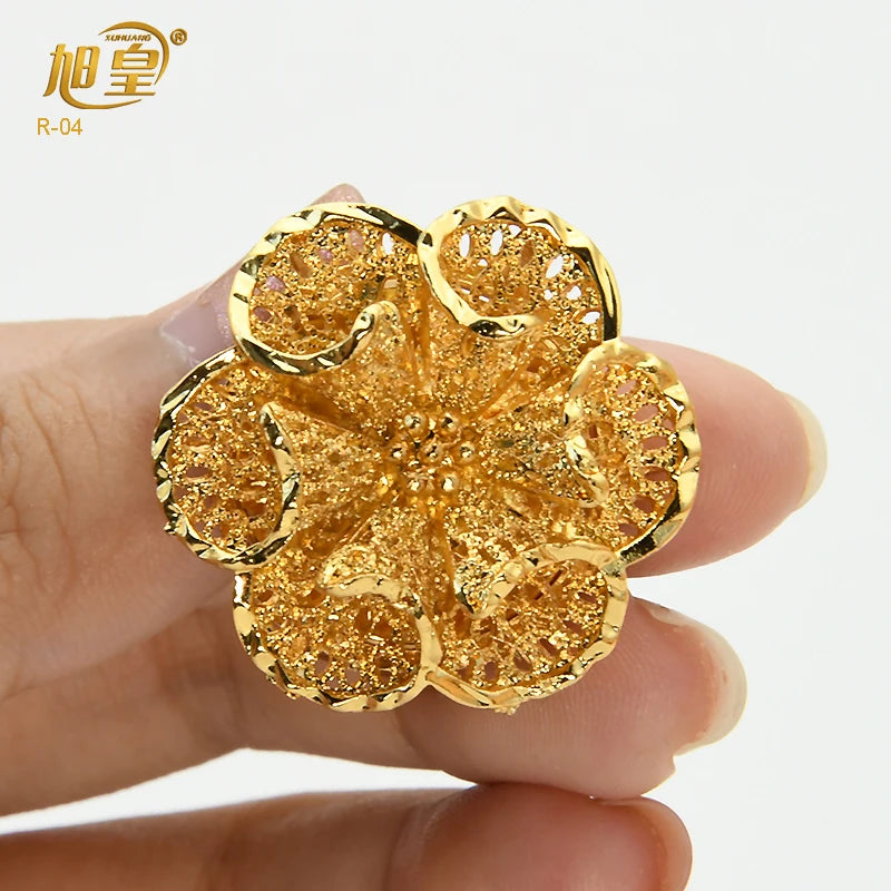 African Plated Resizable Rings For Women Dubai Arabic Wedding Anniversary Jewelr