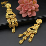Dubai 4 Pair Earrings Big Square Shape Tassels African Plated Long Earrings