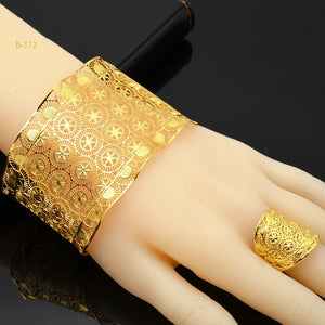 Dubai Adjustable Chain Bangle With Ring Wedding Bracelet Jewelry