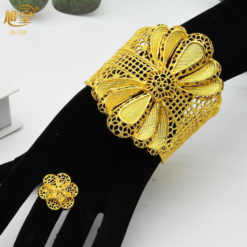 Dubai Plated Cuff Bangles Nigerian Wedding Bracelet