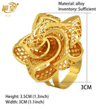 Dubai Plated Rings Nigerian Wedding Indian Ring Adjustable Finger Jewelry