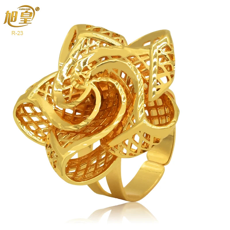 Dubai Plated Rings Nigerian Wedding Indian Ring Adjustable Finger Jewelry