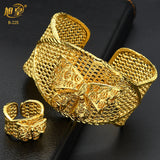 Dubai Cuff Bangles With Ring Indian Wedding Bride Bracelet