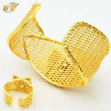Dubai Cuff Bangles With Ring Indian Wedding Bride Bracelet