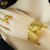 Dubai Cuff Bangles With Ring Indian Wedding Bride Bracelet