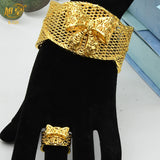 Dubai Cuff Bangles With Ring Indian Wedding Bride Bracelet