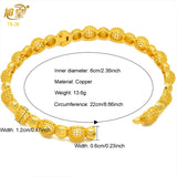 Dubai Bead Copper Bangles Bracelet Jewelry Wedding Indian Charm Plated Bangles