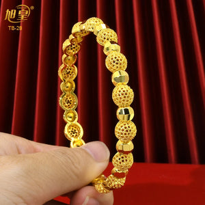 Dubai Bead Copper Bangles Bracelet Jewelry Wedding Indian Charm Plated Bangles