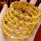 Dubai Bead Copper Bangles Bracelet Jewelry Wedding Indian Charm Plated Bangles