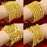Dubai Bead Copper Bangles Bracelet Jewelry Wedding Indian Charm Plated Bangles