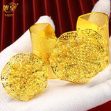 Dubai Wedding Bangles With Ring African Banquet Bracelet Jewelry Gift