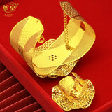 Dubai Wedding Bangles With Ring African Banquet Bracelet Jewelry Gift