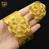 Dubai Wedding Bangles With Ring African Banquet Bracelet Jewelry Gift