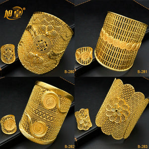 Indian Cuff Bangles With Rings For Women Nigerian Wedding Engagement Jewelry